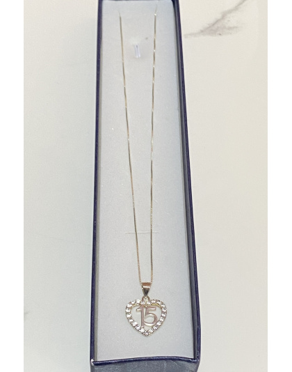 Dije de corazón 15 años Plata925