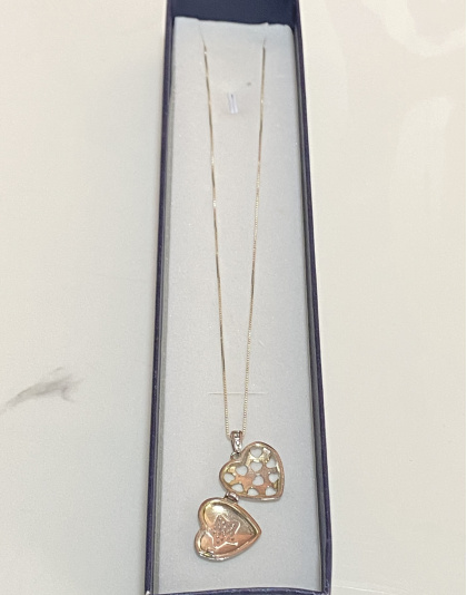 Dije relicario de corazón Plata925