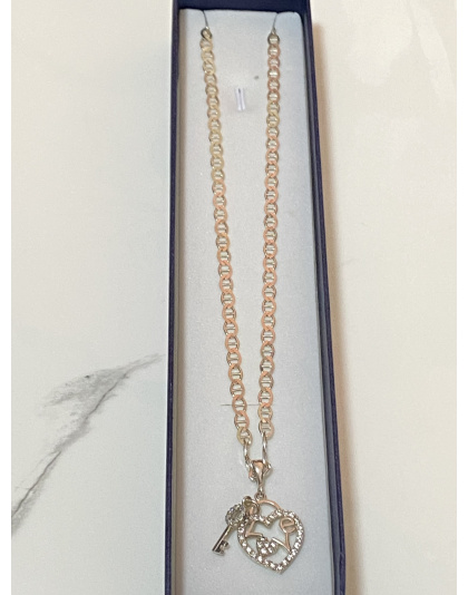 Dije de llave y corazón "Love" Plata925