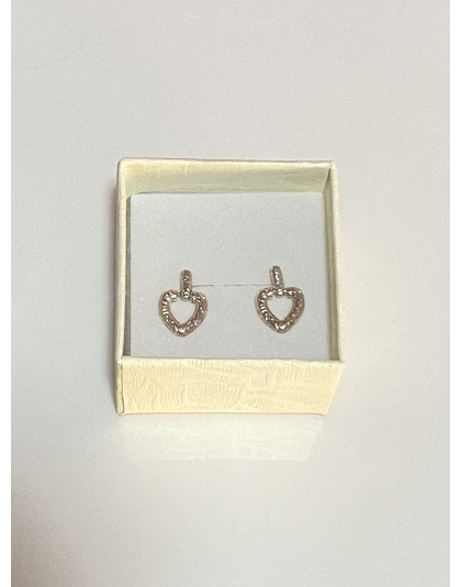 Arete de corazón colgante Plata925