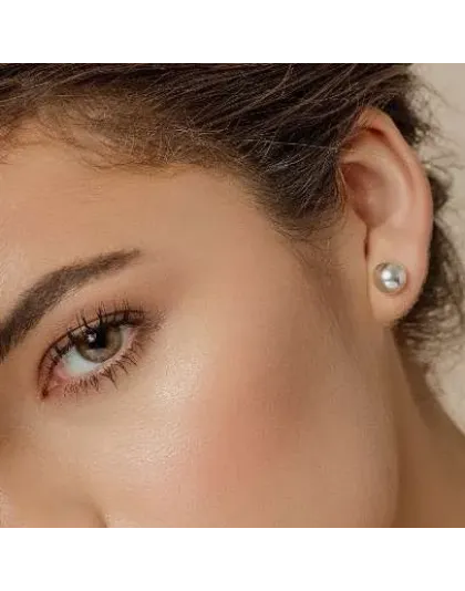 Aretes de bolita grande Plata925