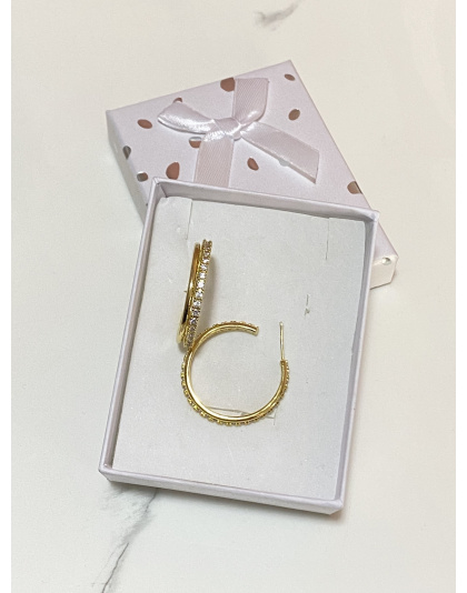 Argollas con diamantes blancos Acero Inoxidable